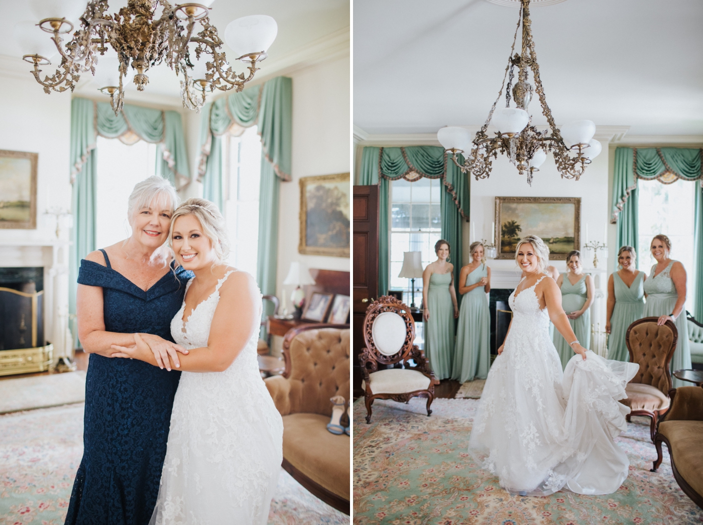 Bride in the Courtney gown from Rebecca Ingram from Ivory & Beau Bridal Boutique
