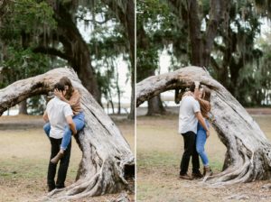 Outdoor engagement session on St. Simon