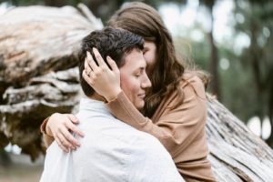 Outdoor engagement session on St. Simon