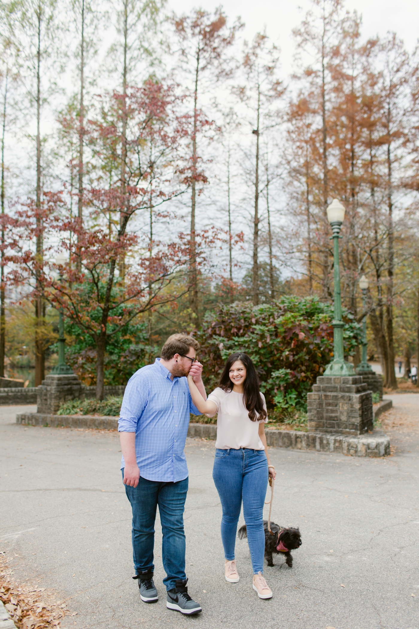 Winter engagement session in Piedmont Park in Atlanta