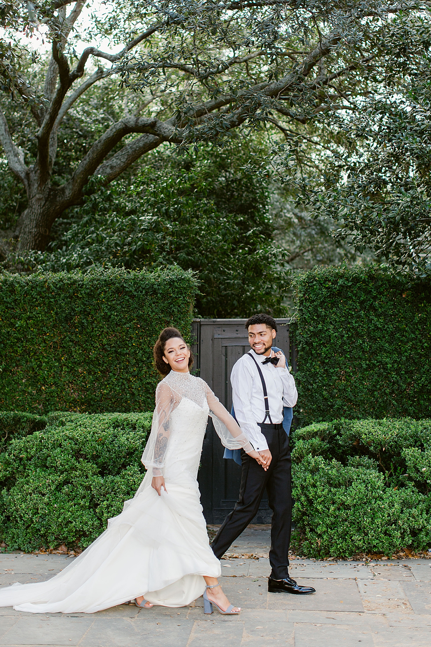Bride and groom portraits for spring elopement