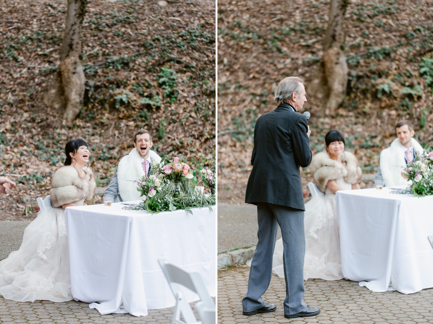Outdoor wedding reception at Cator Woolford Gardens in Atlanta