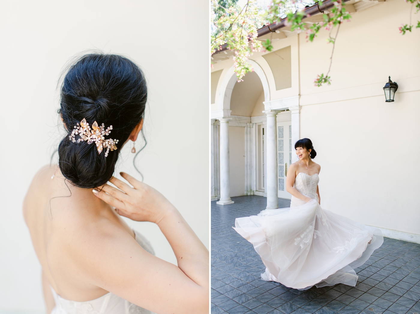 Bride in a lace ballgown from BHLDN in Atlanta