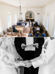 Spring wedding ceremony at Whitefield Chapel in Savannah