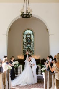 Spring wedding ceremony at Whitefield Chapel in Savannah
