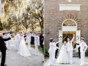 Sword exit at a Savannah wedding