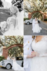 Bride and groom portraits at Bethesda in Savannah