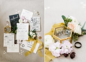Handrawn wedding invitations for a spring wedding in Savannah