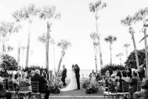 Sunset wedding ceremony at Sea Island Resort