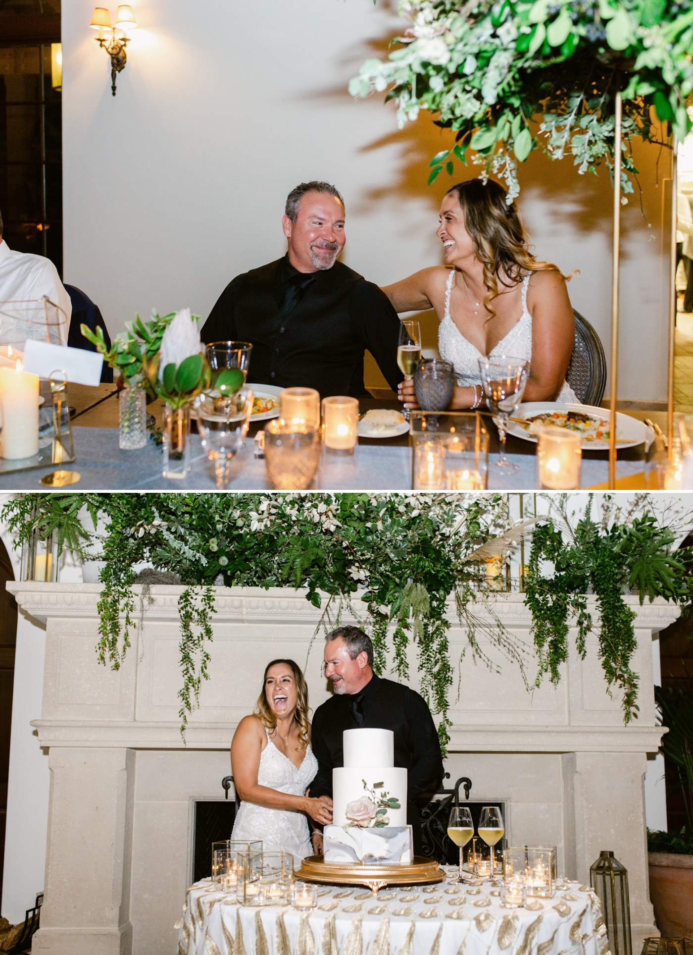 Intimate wedding reception at the Ocean Room