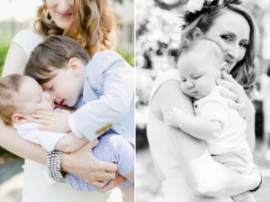family portraits at colorful spring wedding