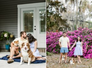 At home engagement session in Savannah