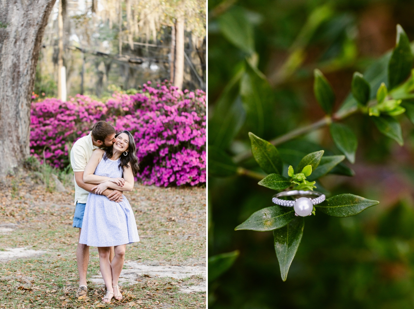 At home engagement session on Wilmington Island