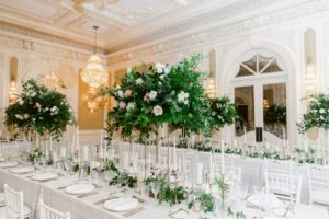 Lace table linens for an elegant wedding at The Cloister