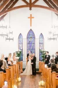intimate wedding ceremony at The Cloister Chapel