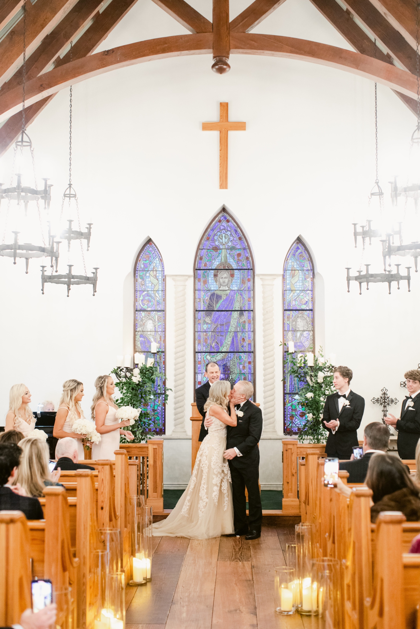 intimate wedding ceremony at The Cloister Chapel
