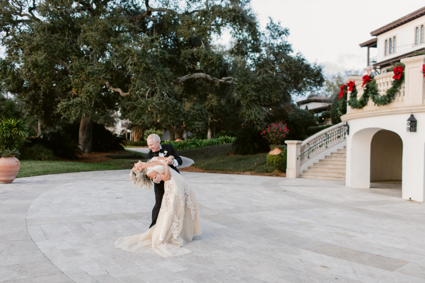 Bride and groom portraits at The Cloister Chapel