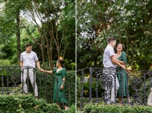 engagement session at Founder's Garden