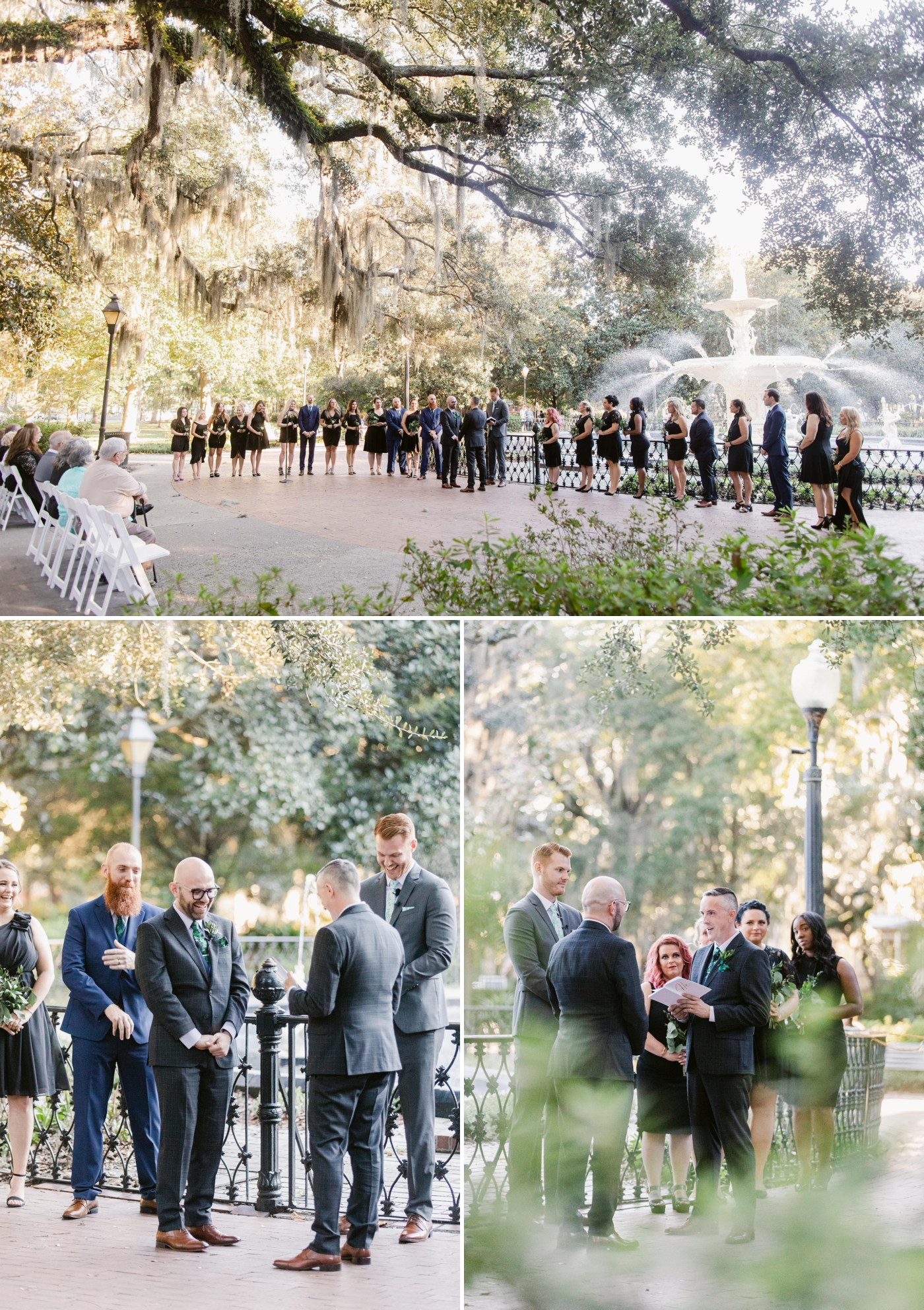 Surprise elopement at Forsyth Fountain in Savannah