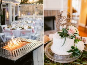 white green and pink wedding details
