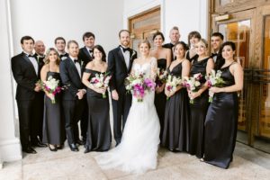 wedding party in black