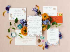 colorful wedding stationery