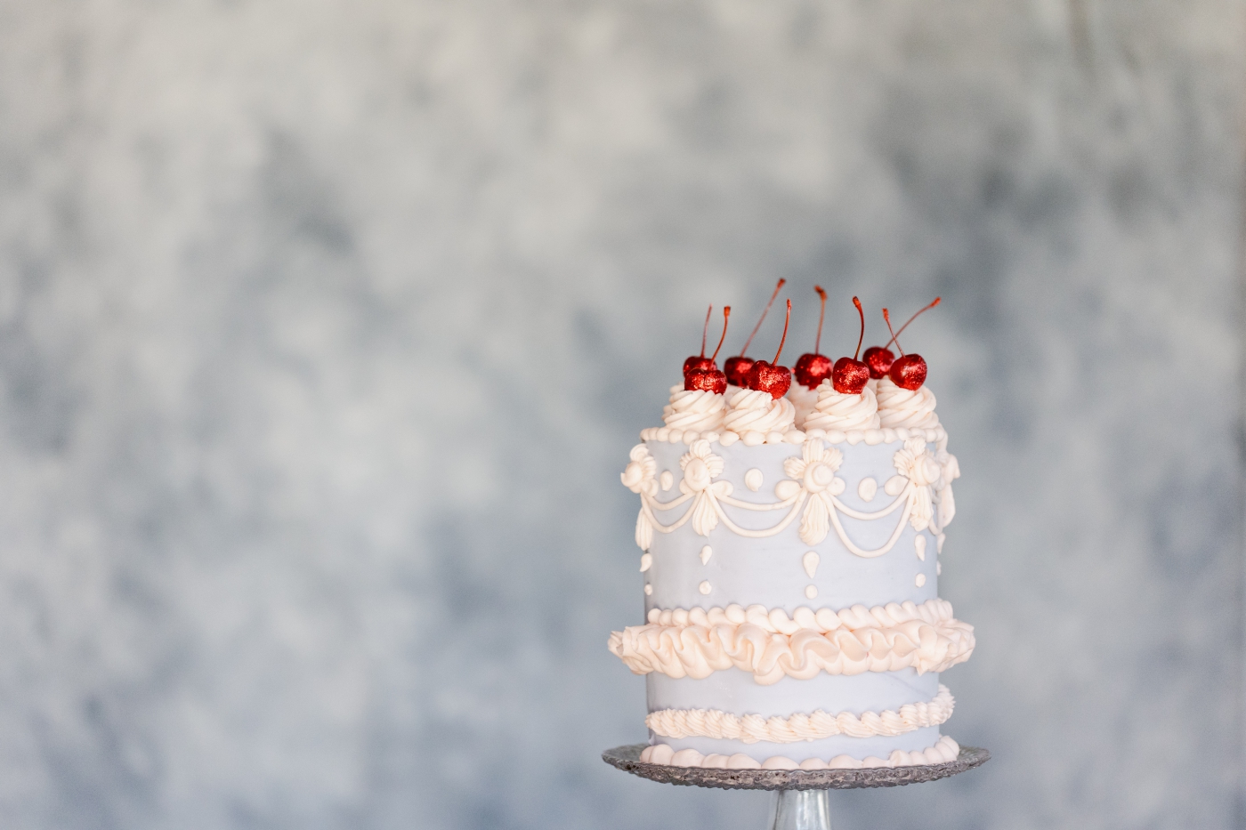 fruit adorned wedding cake