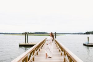 maternity session on dock