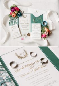 green wedding stationery