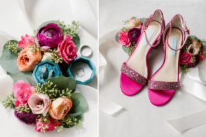 pink wedding shoes by Betsey Johnson