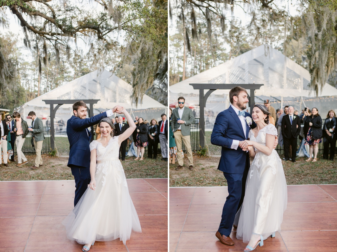 first dance at outdoor wedding
