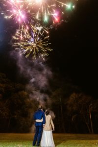 firework exit at wedding
