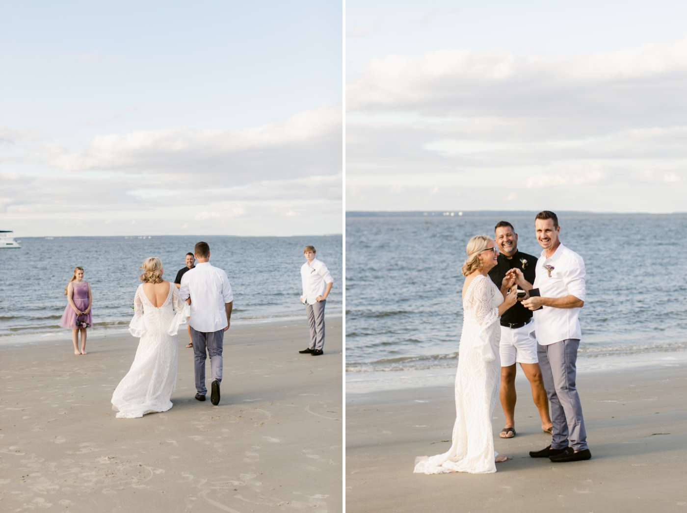 wedding ceremony on Tybee Island beach