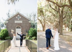 bride and groom portraits in Savannah