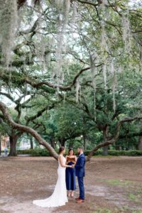 intimate elopement in Monterey Square