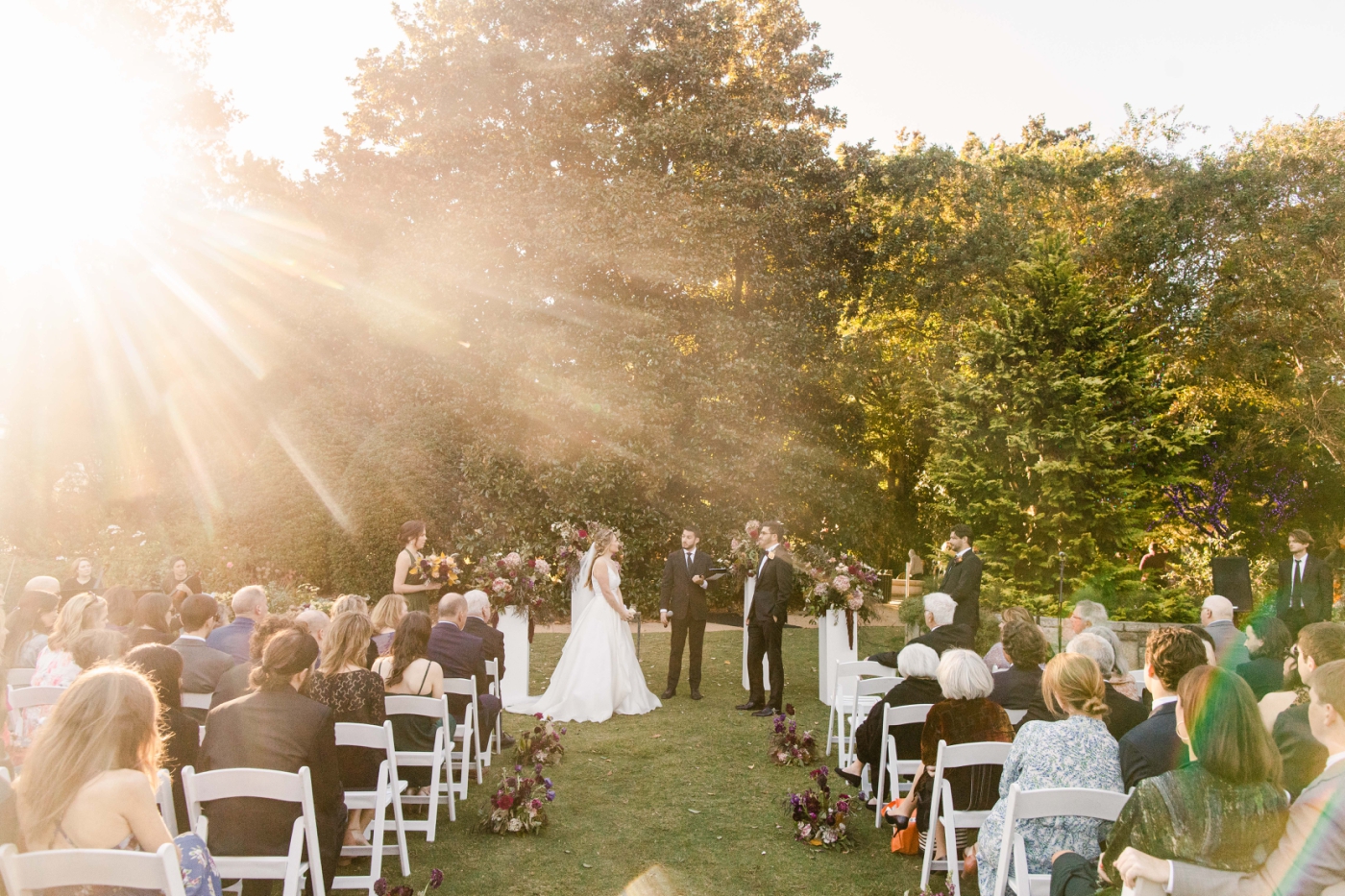 afternoon wedding ceremony at Atlanta Botanical Gardens