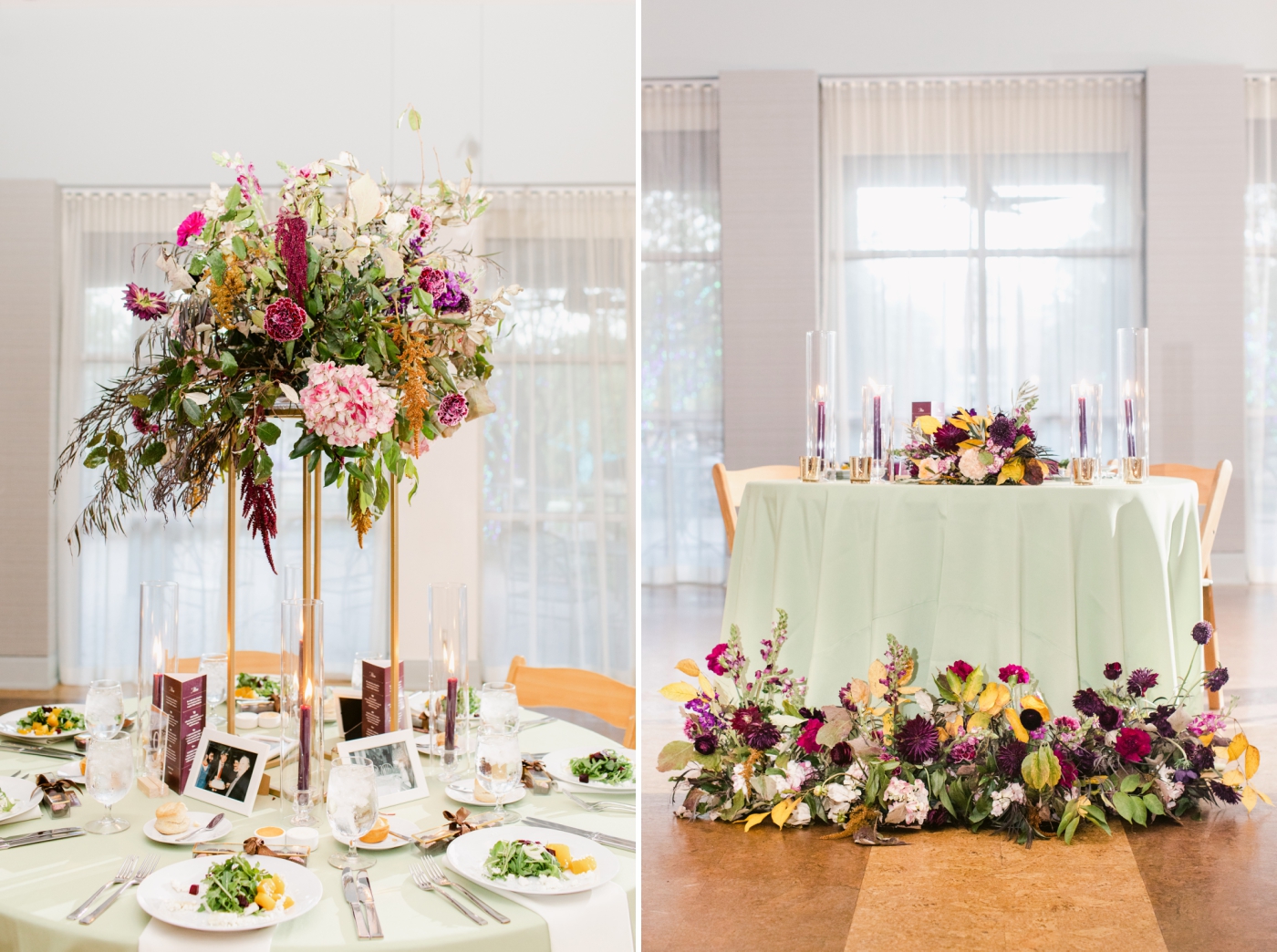 ornate floral designs for wedding reception