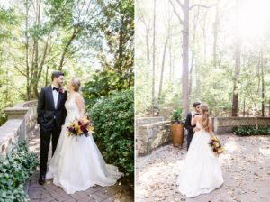 bride and groom portraits at Atlanta Botanical Garden