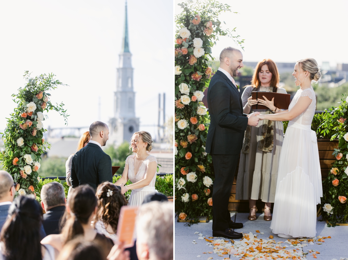 rooftop wedding ceremony at Perry Lane Hotel