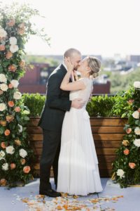 rooftop wedding ceremony at Perry Lane Hotel