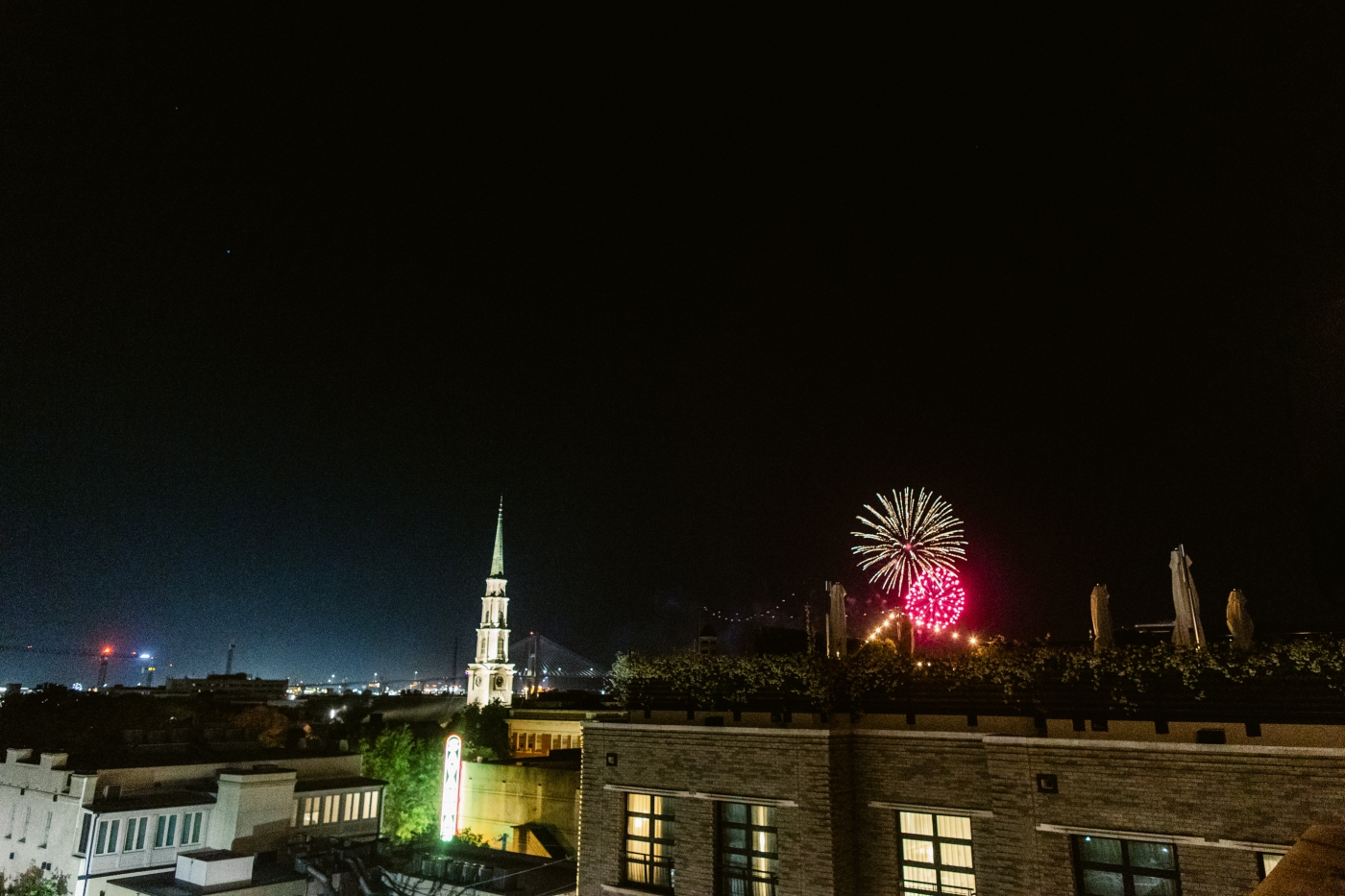 fireworks in downtown Savannah