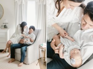 newborn session at family home