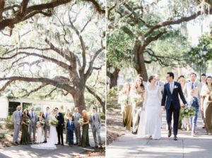 outdoor wedding party portraits in Savannah