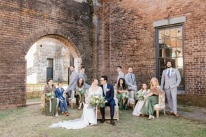 wedding party portraits at Georgia State Railroad Museum