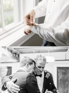 Groom and his dad before the wedding