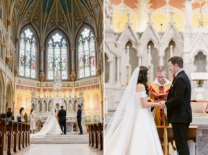 Wedding ceremony at Cathedral Basilica of St. John the Baptist in Savannah