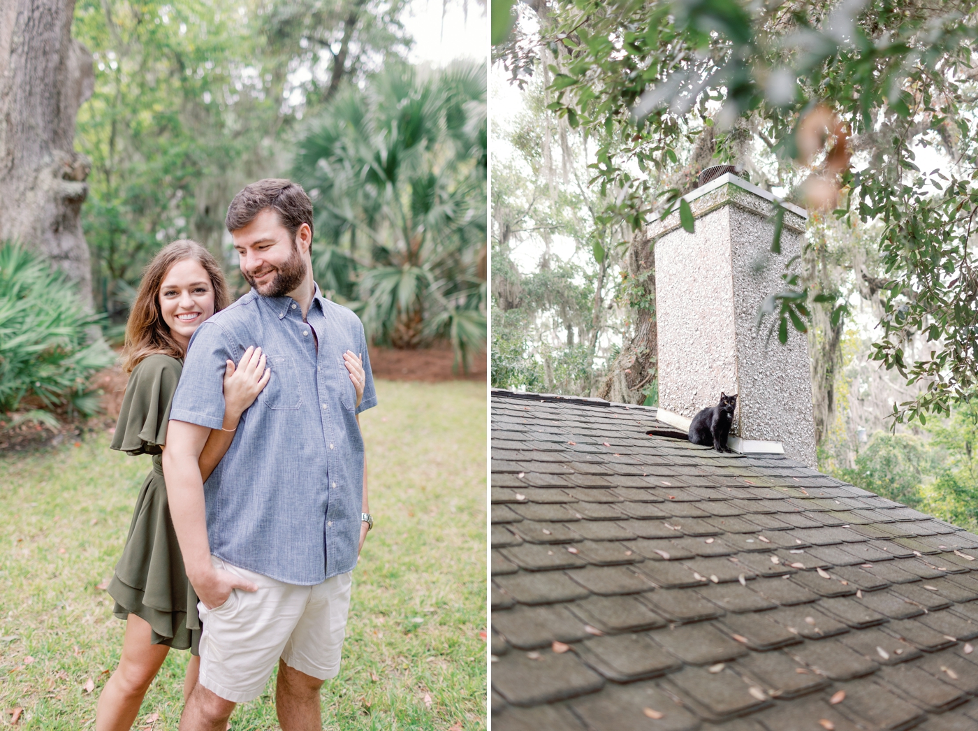 Couple at home for their engagement session