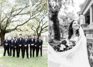 Wedding party portraits in Historic Savannah