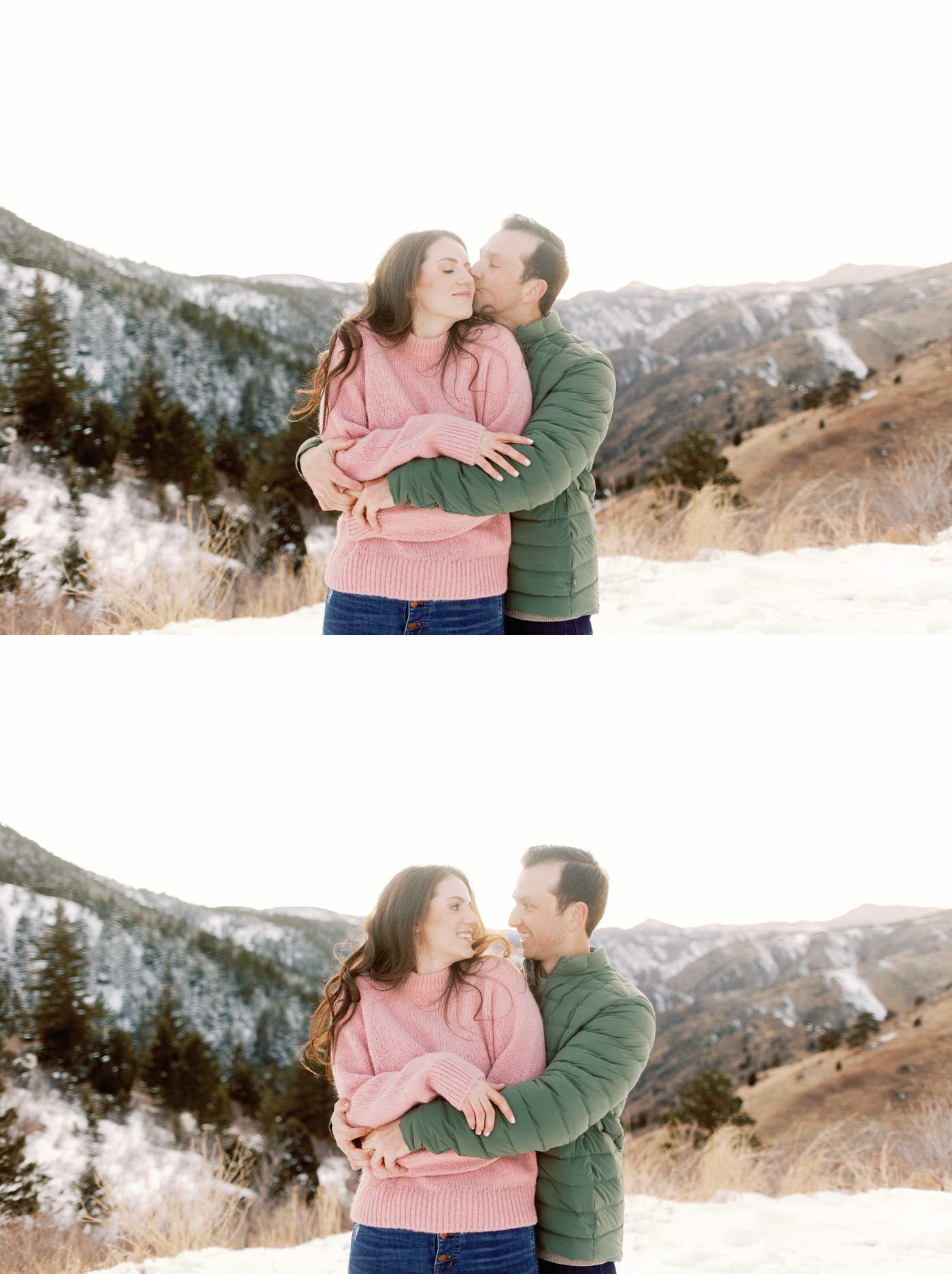 Snowy Engagement Session at Lookout Mountain in Colorado