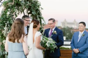 Rooftop wedding ceremony at Perry Lane Hotel